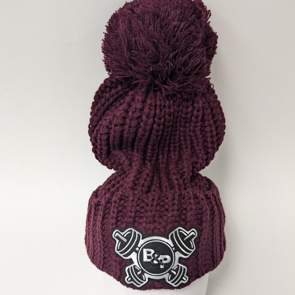 Barbells And Ponytails "Logo" Winter Pom Pom Hat NEW